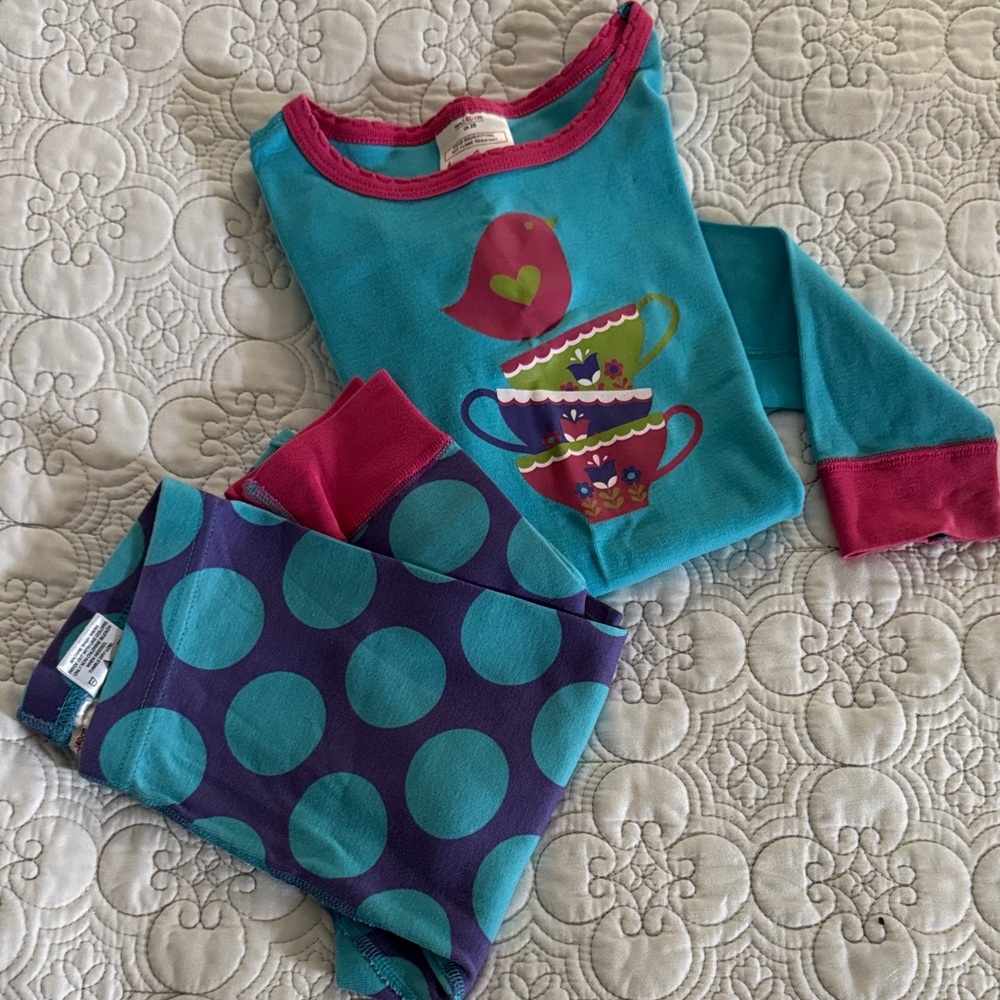 Hanna Andersson Kids Pajama Set - Blue and Pink